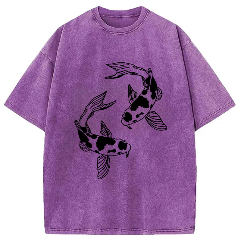 bbb Two Beautiful Koi Washed T-Shirt