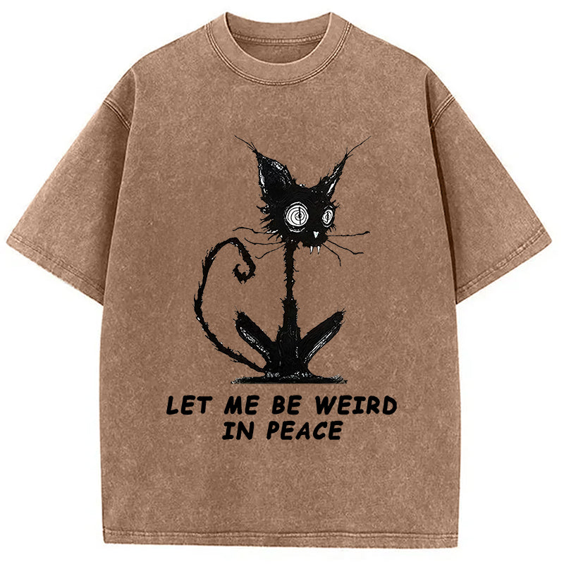 bbb Cat Gradually Became Strange Washed T-Shirt