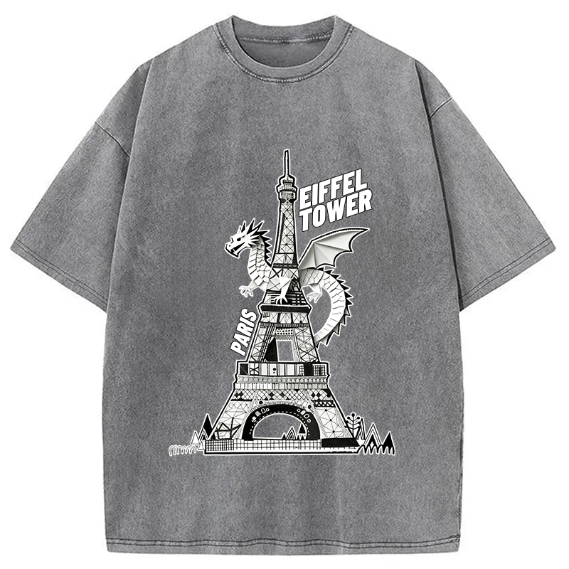 bbb Dragon Eiffel Tower Washed T-Shirt