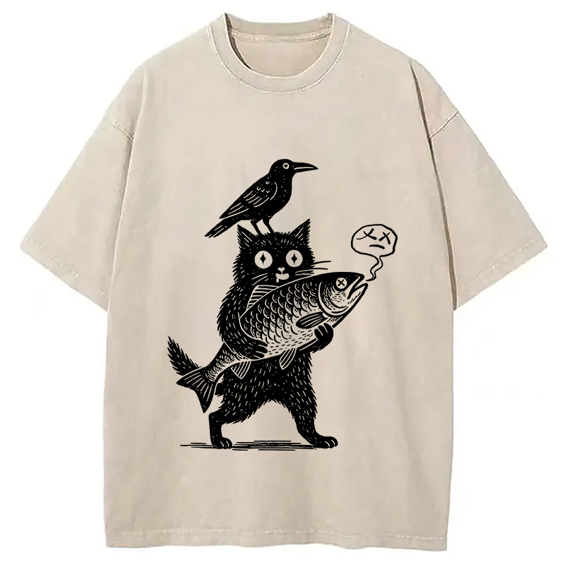 bbb Black Animals Washed T-Shirt