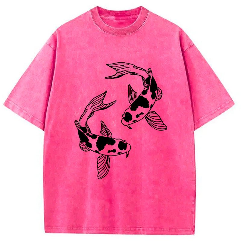 bbb Two Beautiful Koi Washed T-Shirt