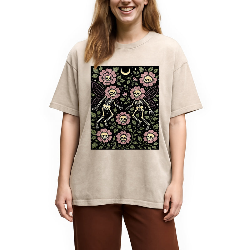 bbb Skeleton Fairy Grunge Washed T-Shirt