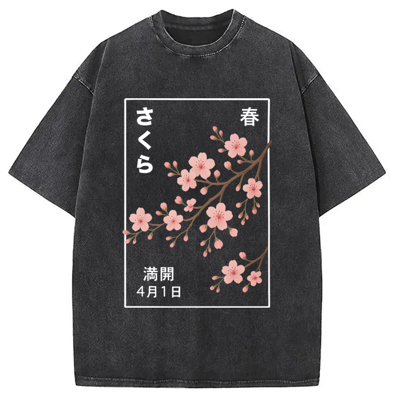 bbb Cherry Blossom Spring Full Washed T-Shirt