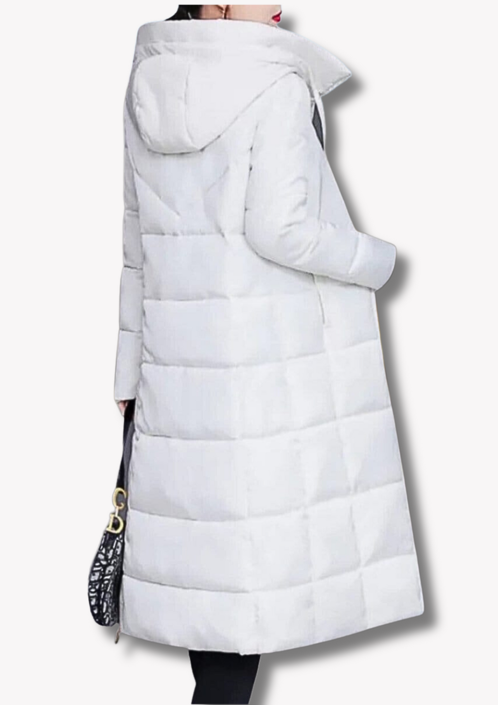 Insulating Womens Long Puffer Coat - Zip, Quilted Winter