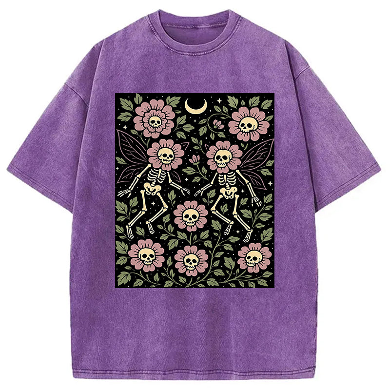 bbb Skeleton Fairy Grunge Washed T-Shirt