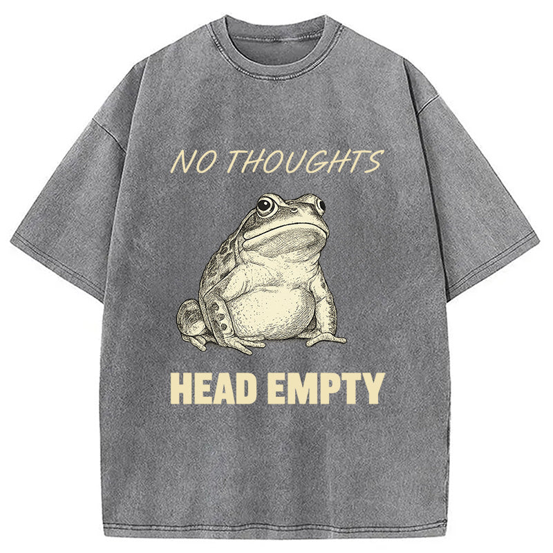 bbb No Thoughts Frog Washed T-Shirt
