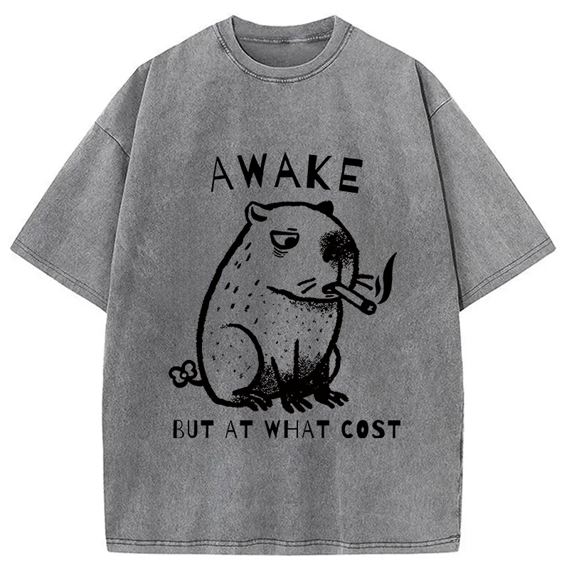 bbb Capybara Smoking Washed T-Shirt