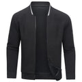 Warm Men’s Zip Pullover - Bomber Style, Knit, For Winter