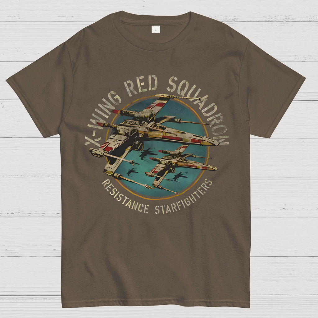 Star Battles X-Wing Squadron Faded Portrait  T-Shirt