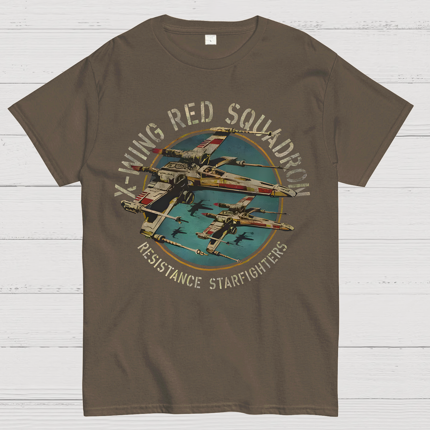 Star Battles X-Wing Squadron Faded Portrait  T-Shirt