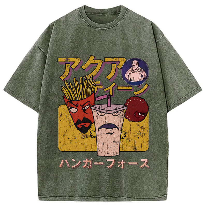 bbb Aqua Teen Hunger Force Japanese Retro Washed T-Shirt