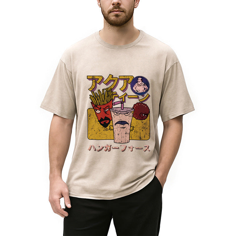 bbb Aqua Teen Hunger Force Japanese Retro Washed T-Shirt