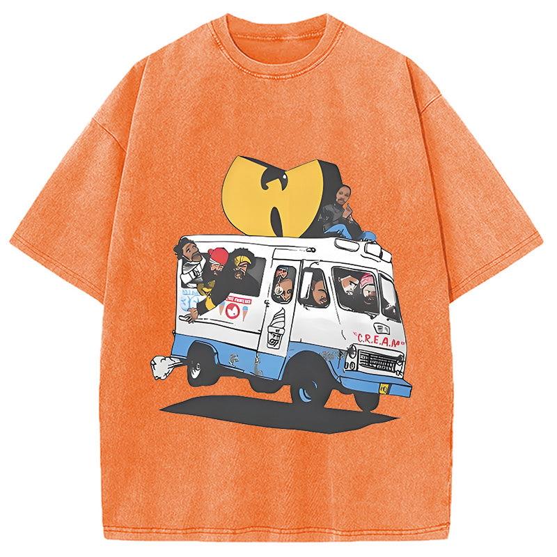 bbb Wu Tang Retro Hip Hop Washed T-Shirt