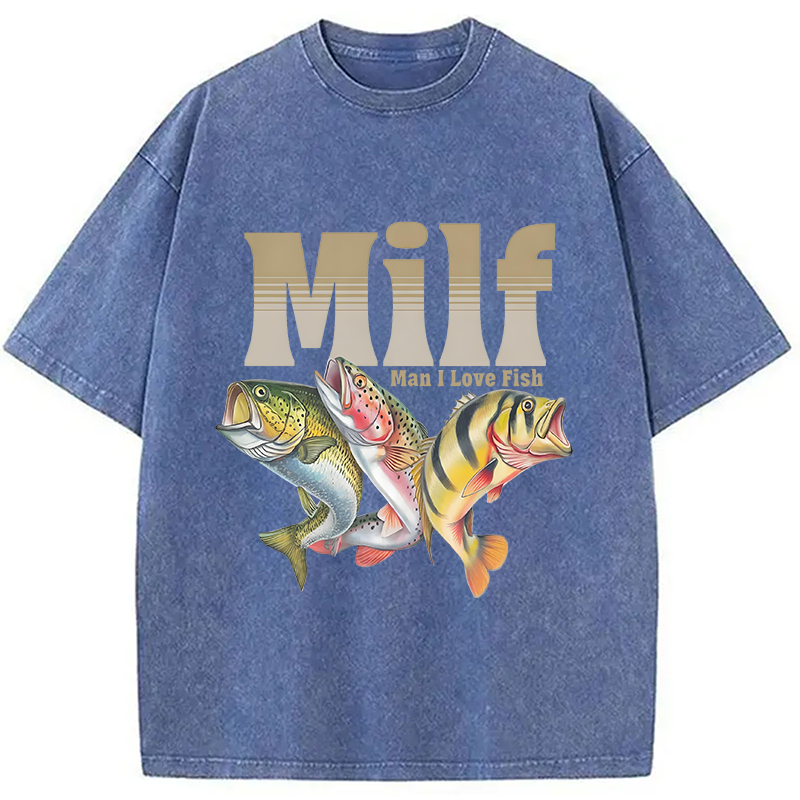 bbb Man I Love Fish Meme Washed T-Shirt