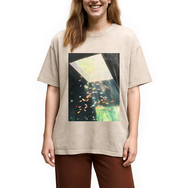 bbb Fish Swimming in the Air Washed T-Shirt
