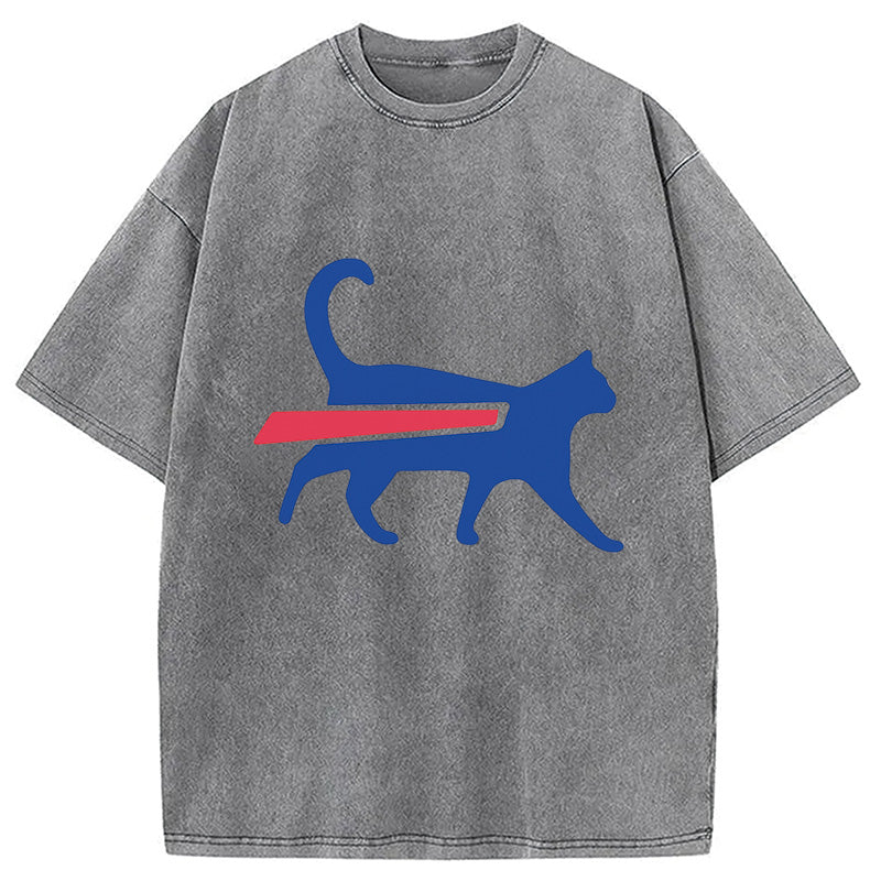 bbb Cat-Bills is Buffalo Bills Funny Meme Washed T-Shirt