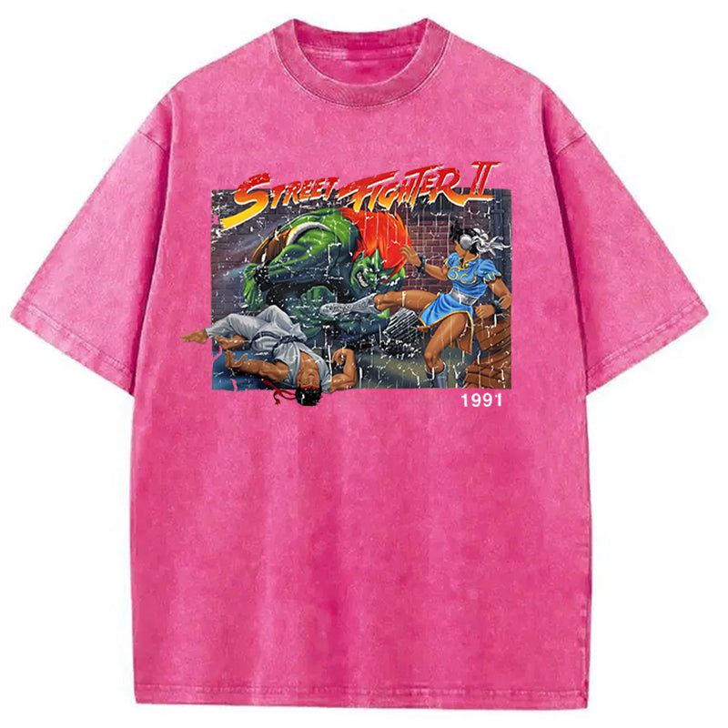 bbb Street Fighter Retro Game Vintage Washed T-Shirt