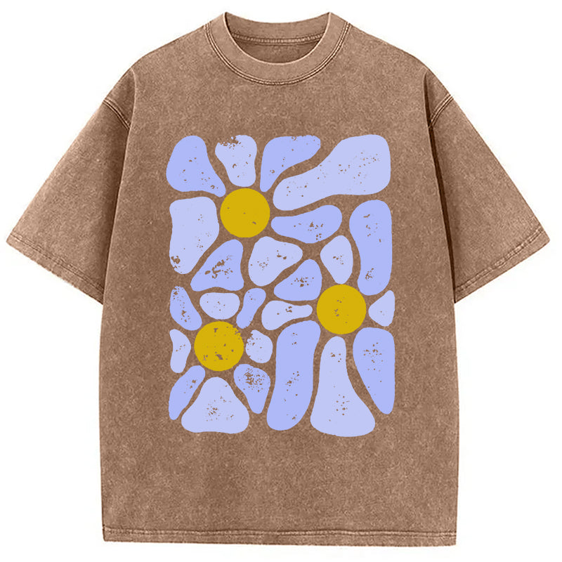 bbb Abstract Flowers Art Washed T-Shirt