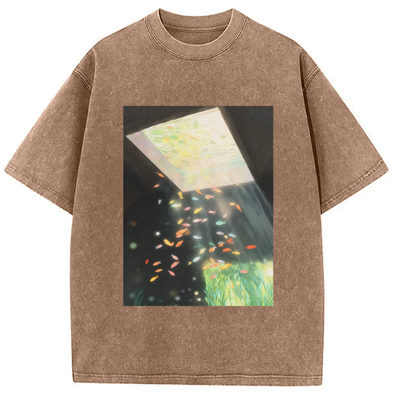 bbb Fish Swimming in the Air Washed T-Shirt