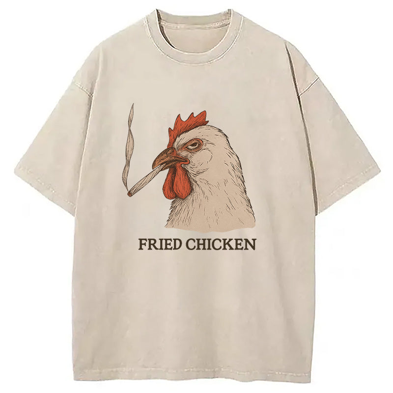 bbb Fried Chicken 420 Smoking Meme Washed T-Shirt