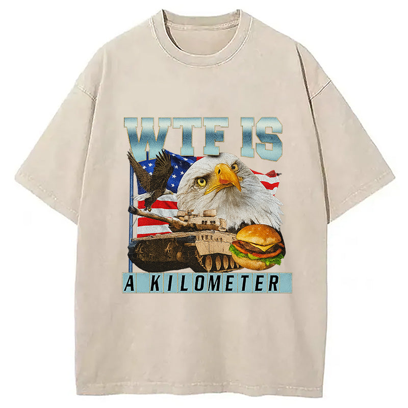 bbb WTF Is A Kilometer Meme Washed T-Shirt