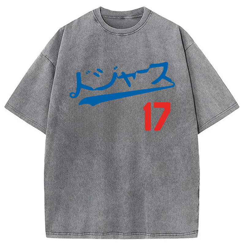 bbb Los Angeles Japanese Baseball Fan Washed T-Shirt