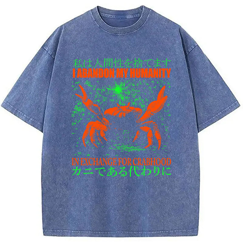 bbb Vintage Japanese Crab Jokes Washed T-Shirt