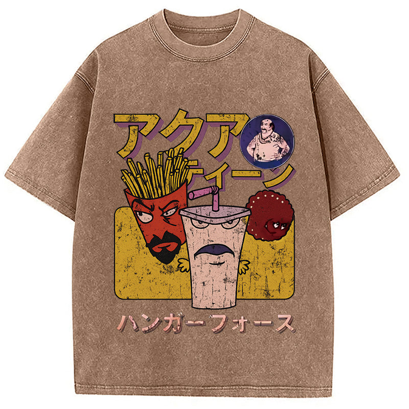 bbb Aqua Teen Hunger Force Japanese Retro Washed T-Shirt