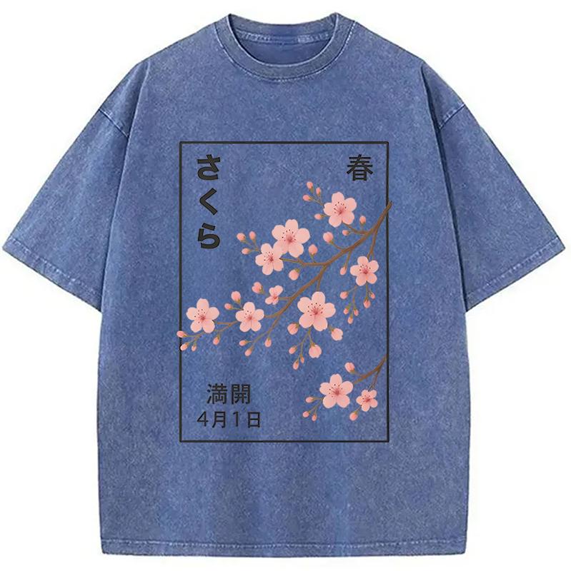 bbb Cherry Blossom Spring Full Washed T-Shirt