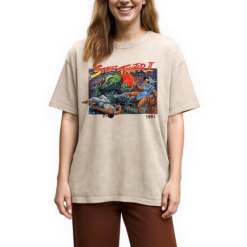 bbb Street Fighter Retro Game Vintage Washed T-Shirt