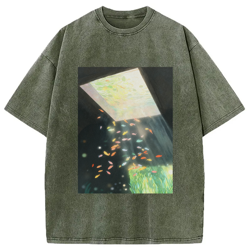 bbb Fish Swimming in the Air Washed T-Shirt