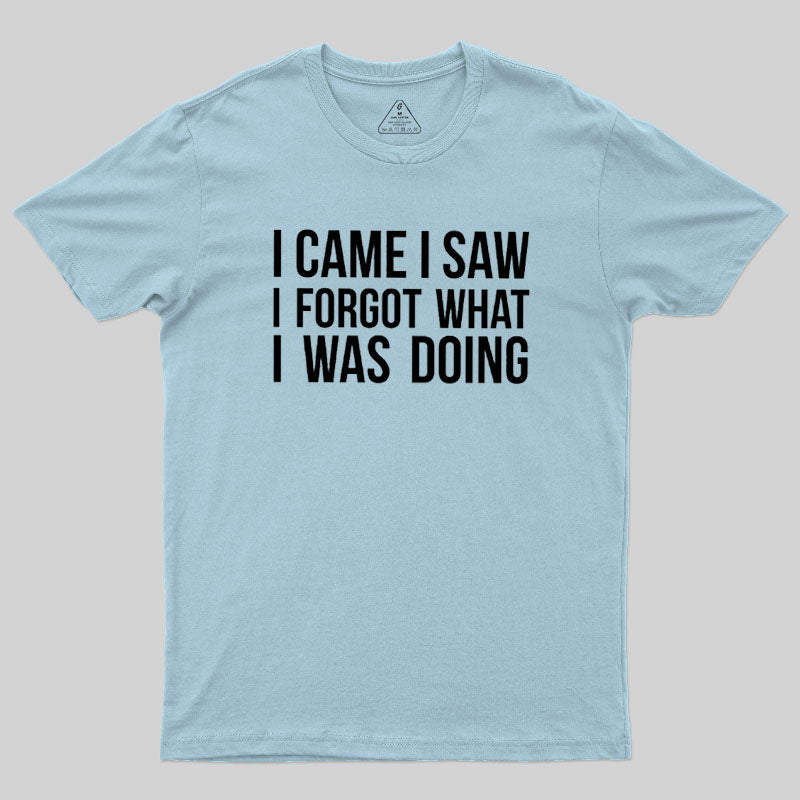I Came I Saw I Forgot What I Was Doing Humor Joke Quote  T-Shirt