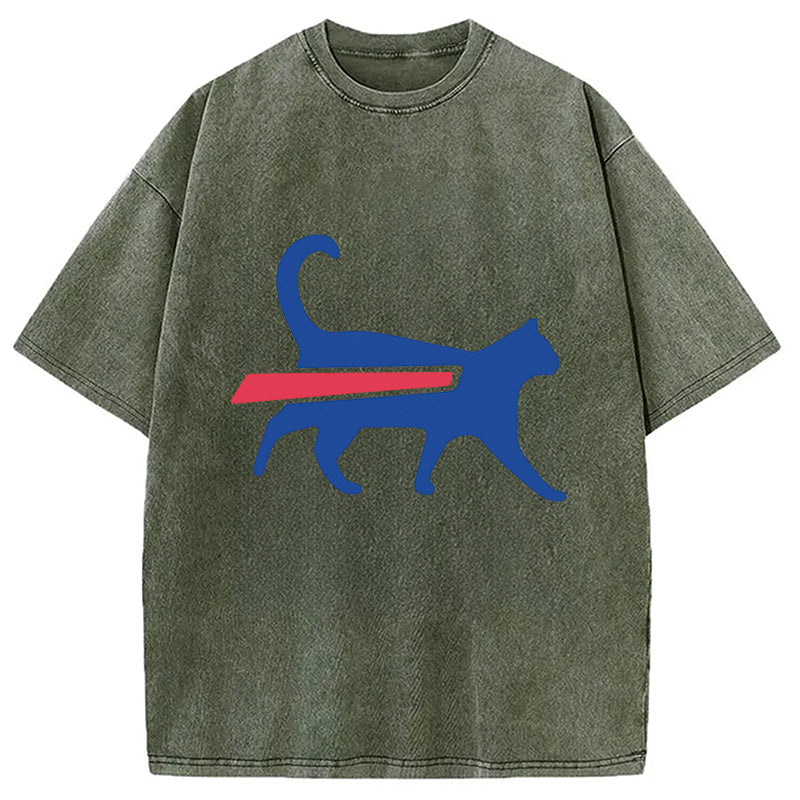 bbb Cat-Bills is Buffalo Bills Funny Meme Washed T-Shirt