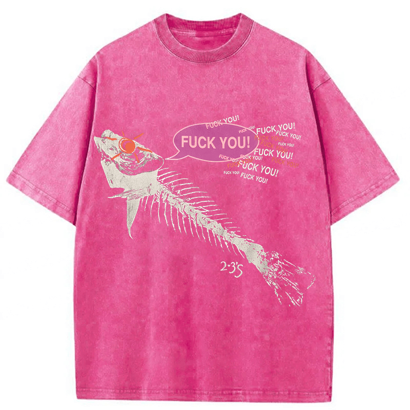 bbb Vintage 90’s Fish Skeleton Washed T-shirt