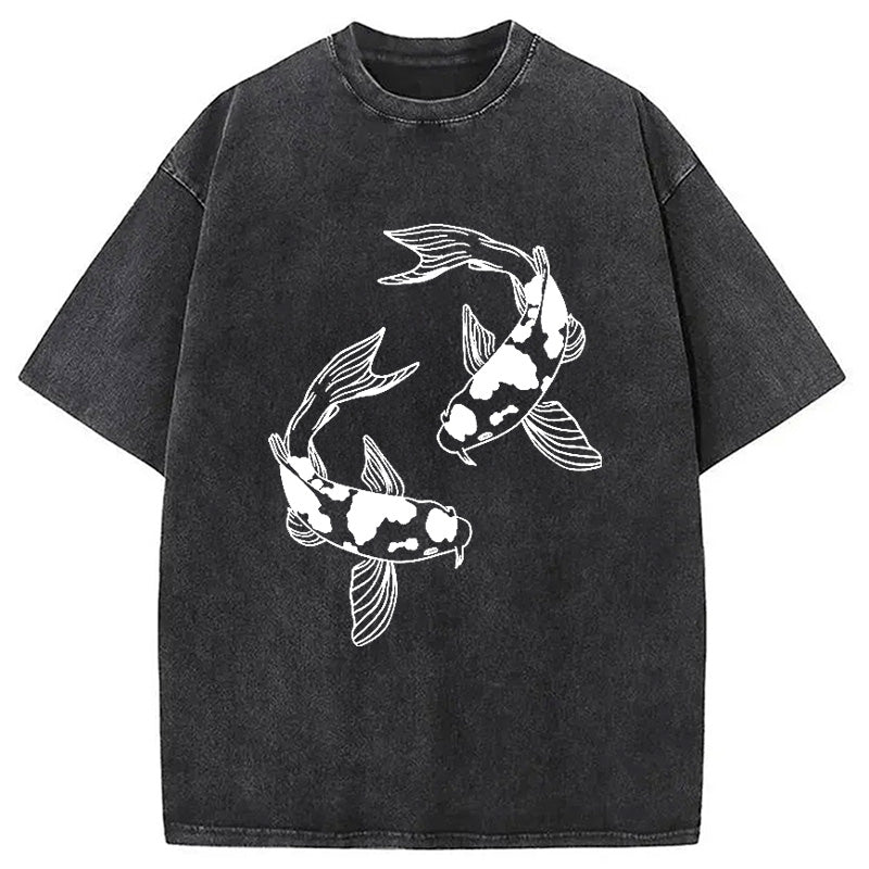 bbb Two Beautiful Koi Washed T-Shirt