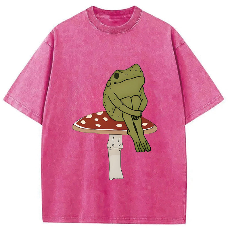 bbb Frog on Mushroom Washed T-Shirt
