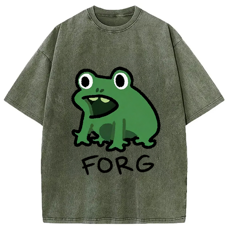 bbb Funny Forg Japanese Washed T-Shirt
