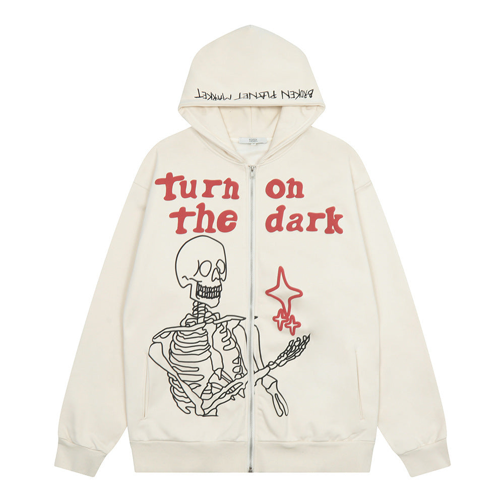 Oversized Men’s Hooded Cardigan - Zip, Cotton, Autumn
