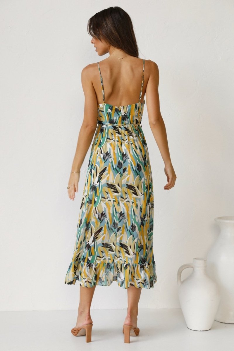 Midi Dress for Women, Chic Print Summer Dress, Elegant Design, Vibrant Colors, Versatile Style, S-XL Sizes Available
