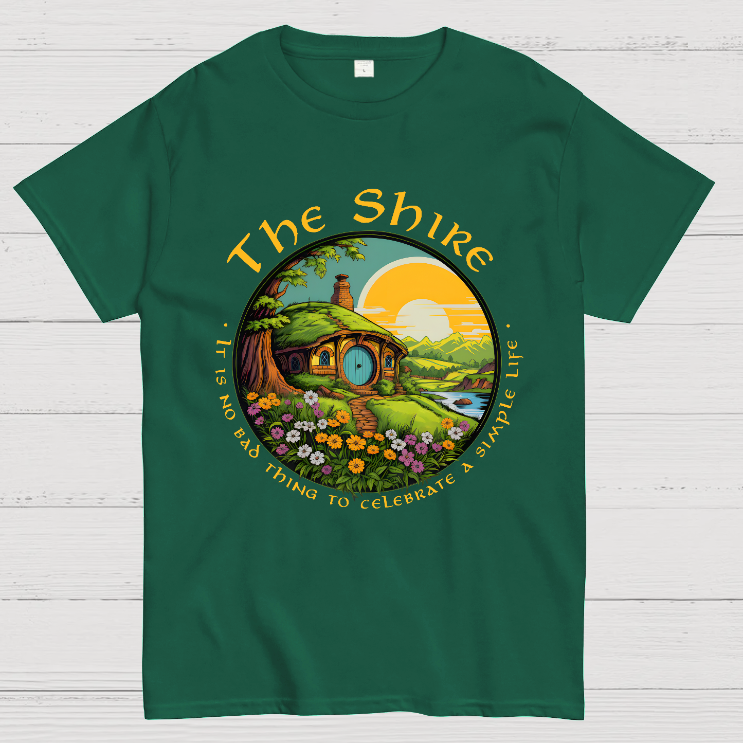 The Shire Home Middle Earth Wizard Journey Fellowship Elvish Bookish  T-Shirt