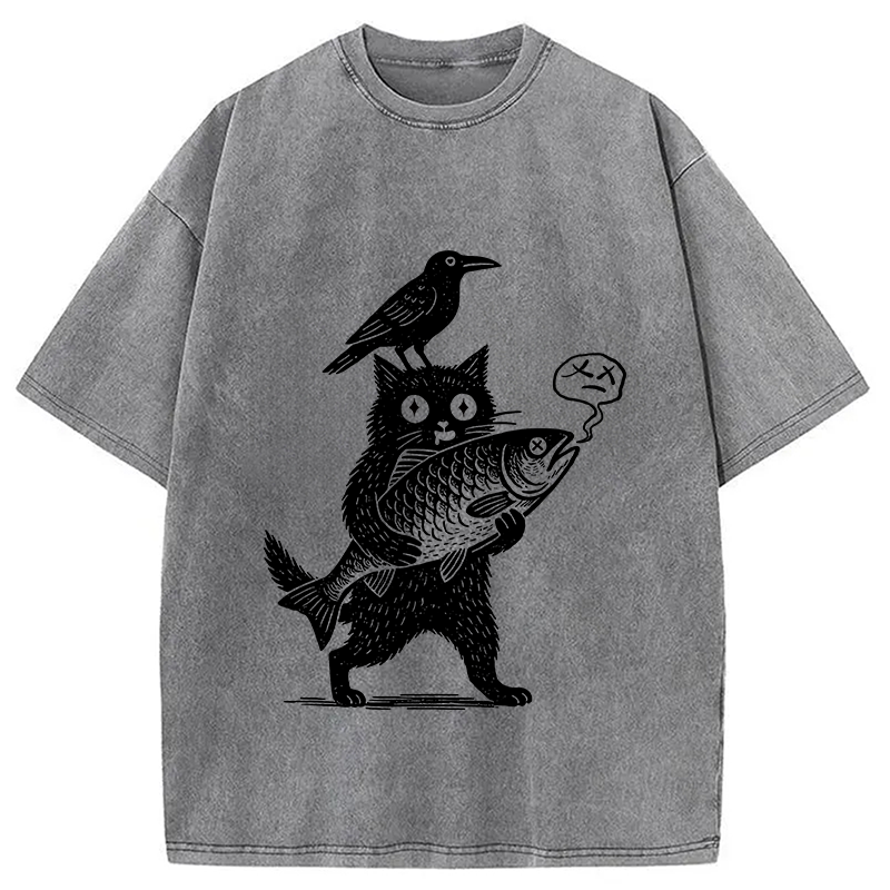 bbb Black Animals Washed T-Shirt