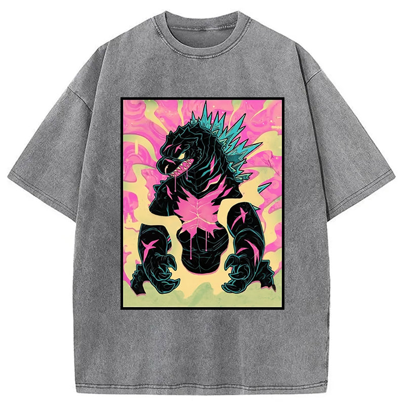 bbb Japanese Godzilla Graffiti Washed T-Shirt