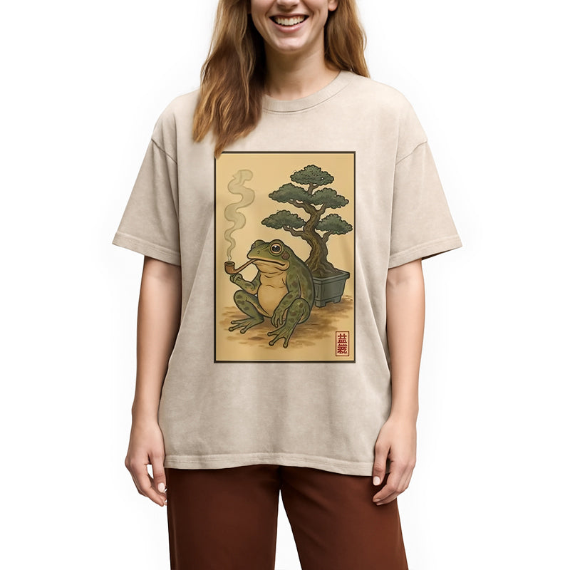 bbb Japanese Frog & Bonsai Washed T-Shirt