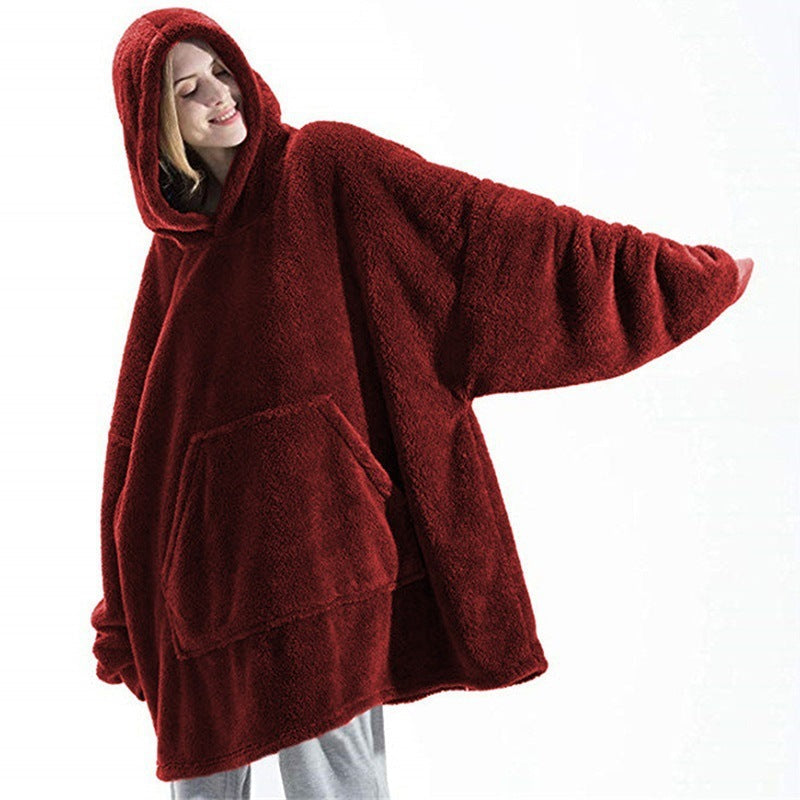 Warm Cozy Women Blanket Hoodie - Oversized Fleece Lounging