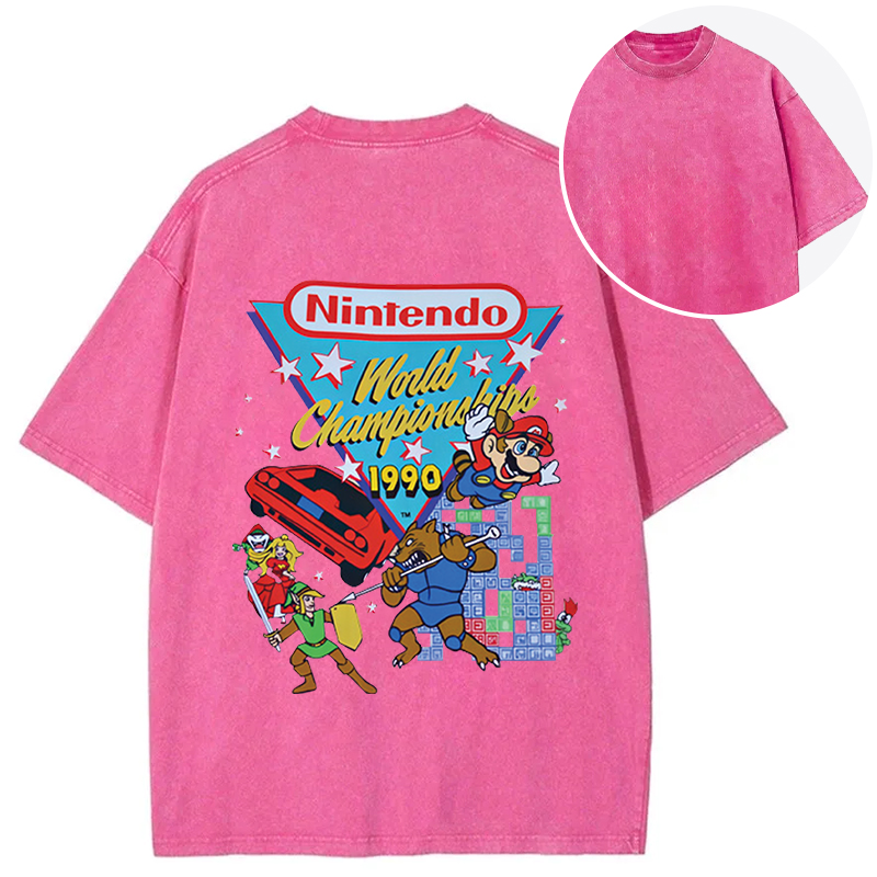bbb Nintendo 1990 World Championships Back Washed T-Shirt