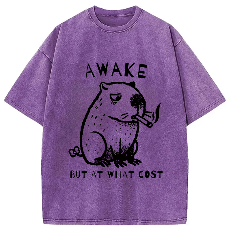 bbb Capybara Smoking Washed T-Shirt