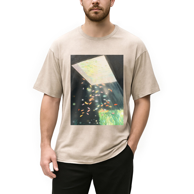 bbb Fish Swimming in the Air Washed T-Shirt