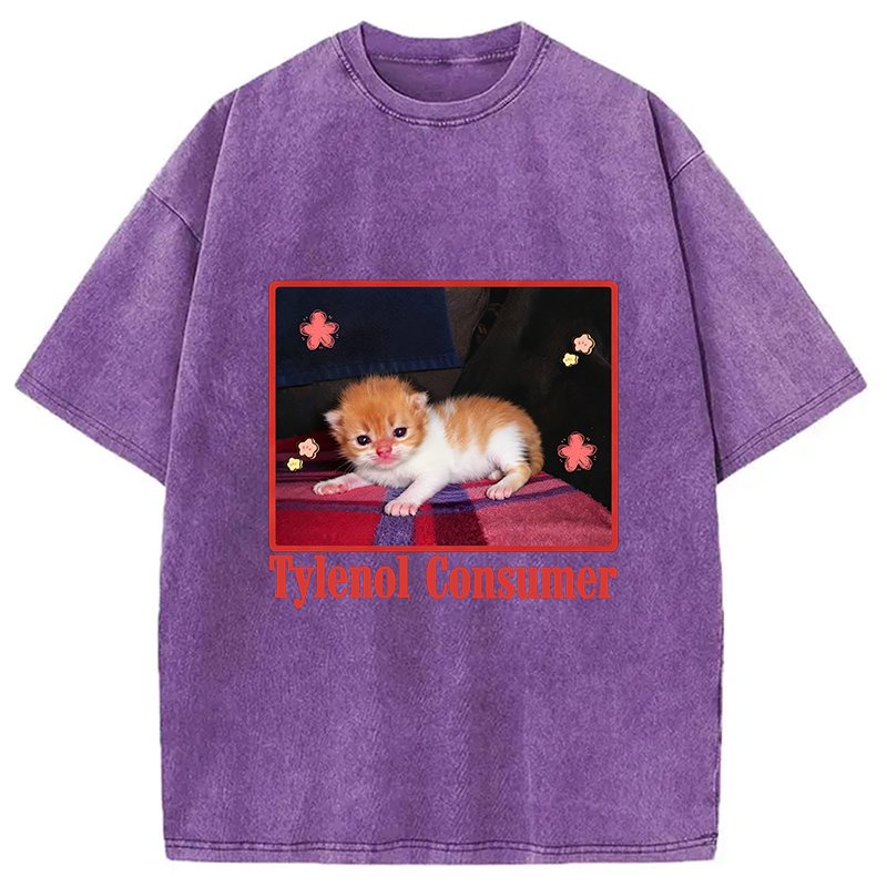 bbb Tylenol Cat Meme Washed T-Shirt