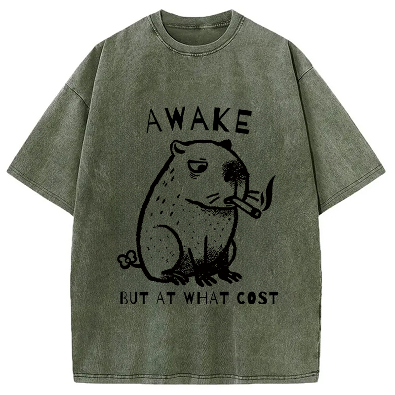 bbb Capybara Smoking Washed T-Shirt