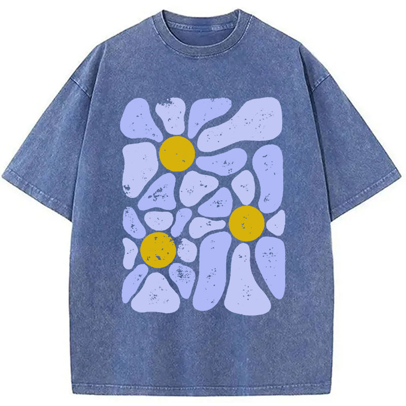 bbb Abstract Flowers Art Washed T-Shirt